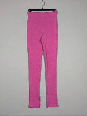 Fashion Nova Hot Pink Ribbed High Rise Split Hem Leggings XS